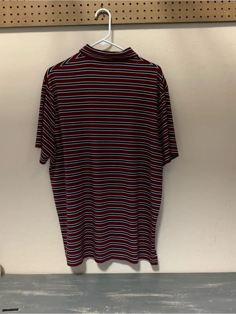 Ralph Lauren Burgundy, Navy & White Striped Polo Shirt size XL
